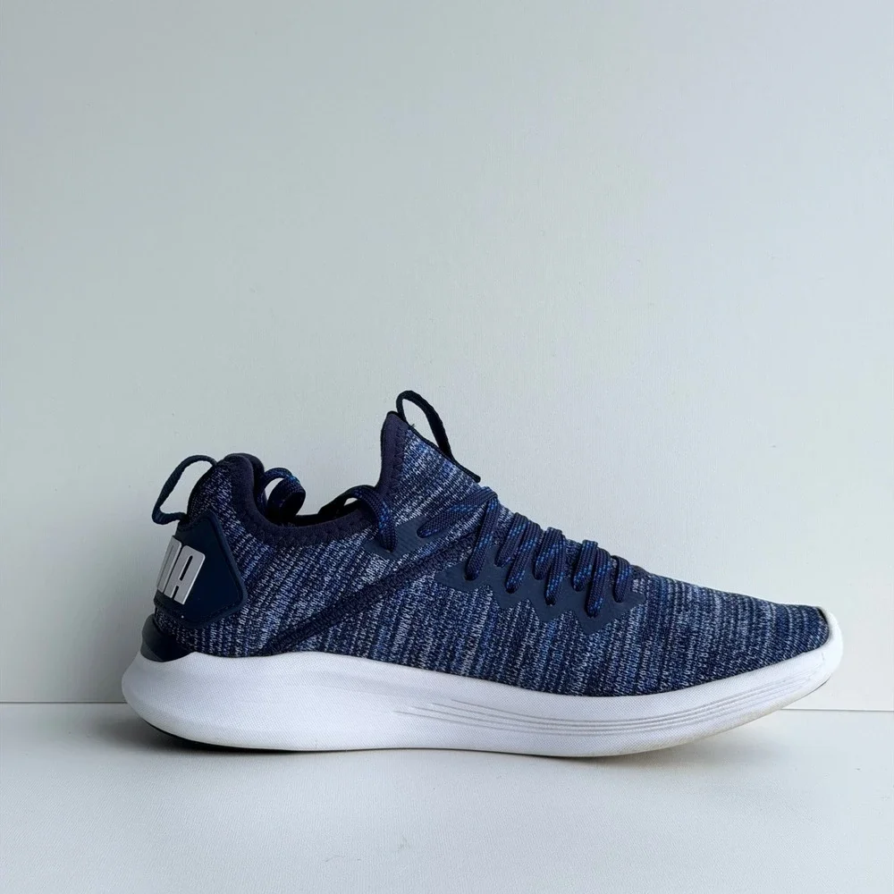 Puma Ignite Flash Evoknit Kids 5.5 Blue Running Shoes Athletic Knit Casual